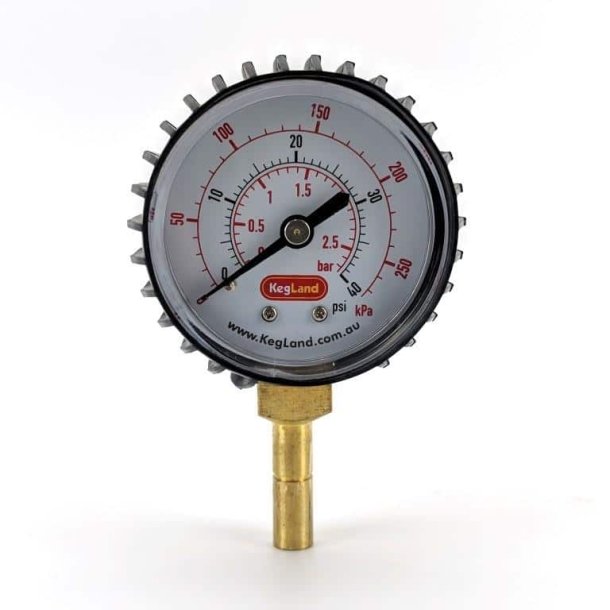 Manometer 0-40 psi (0-2,5 bar) 8 mm for push fit kobling