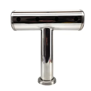 4 Taps T-Bar B�rstet Rustfrit St�l T�rn (Inkluderer skruer x 4, st�vh�tte & t�rnpakninger)