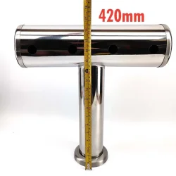 4 Taps T-Bar B�rstet Rustfrit St�l T�rn (Inkluderer skruer x 4, st�vh�tte &amp; t�rnpakninger)