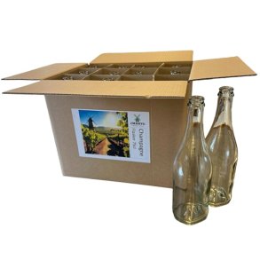 Champagneflasker 0,75 l klar 12 stk