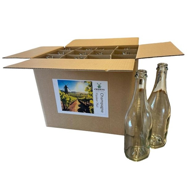 Champagneflasker 0,75 l klar 12 stk