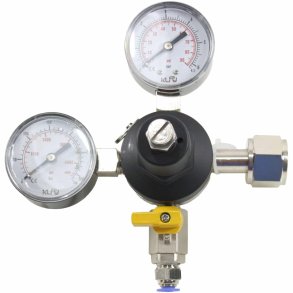 Co2 Regulator 8 mm tryckpassning m. 2 tryckmtare 0 - 6 bar