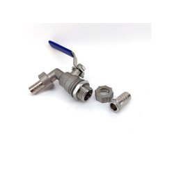 Rustfri stl hane med slangenippel 1/2"