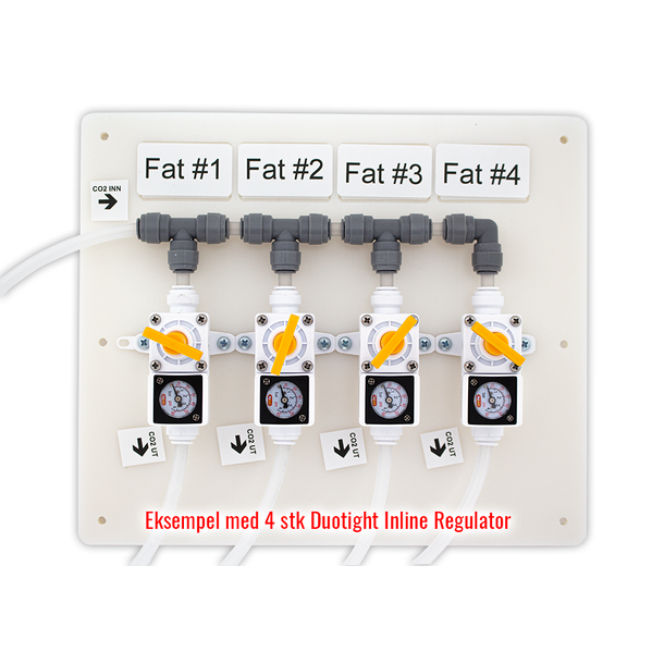 Monteringsplade med 4x inline regulator