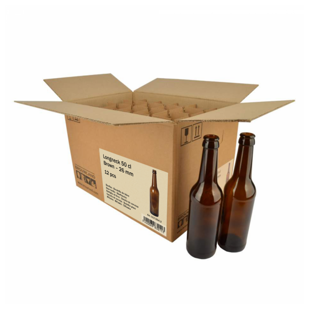Brun langhals 0,5l glas flasker (12 stk)