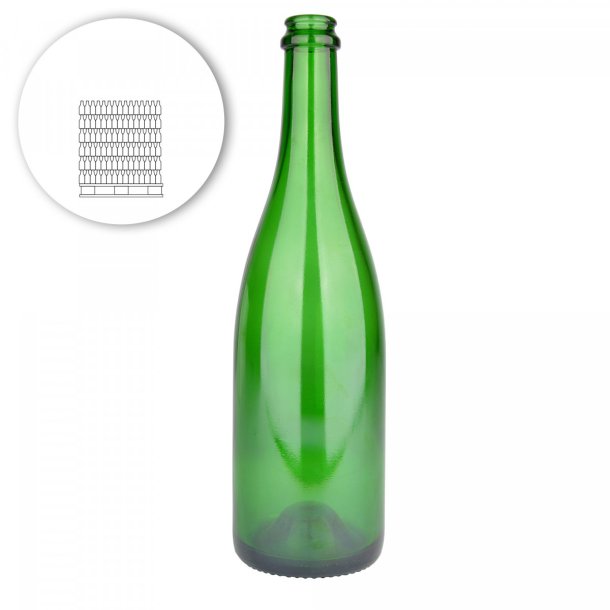 Champagneflasker grn 0,75l (kun afhentning i butikken)