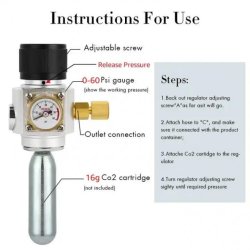Mini co2 regulator 4 bar til 16g patroner
